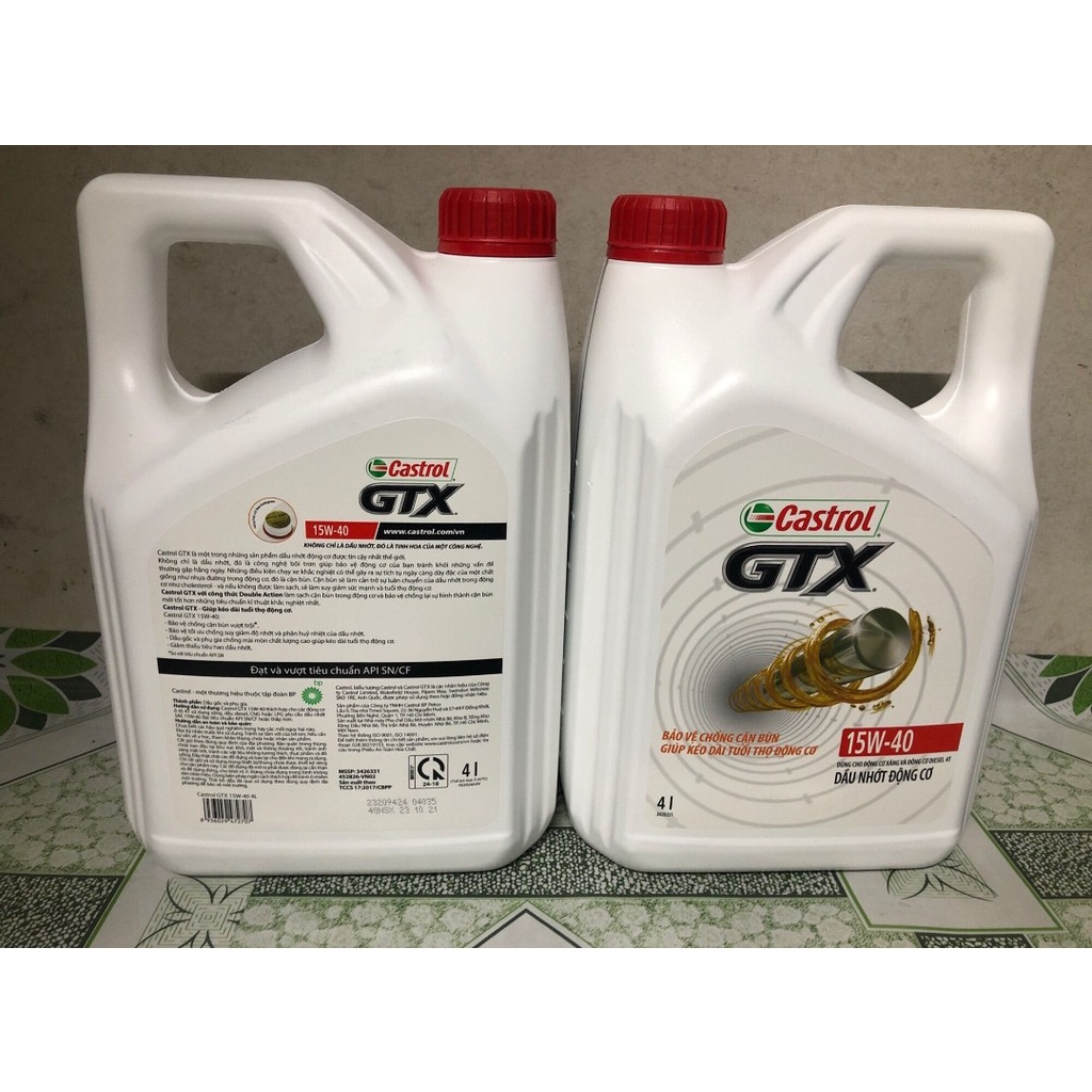 Dầu Nhớt Động Cơ CASTROL GTX 15W40 API SN 4 LÍT