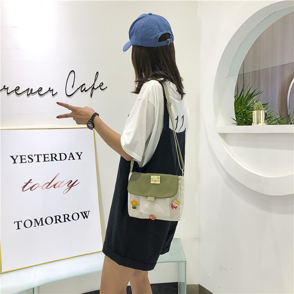Túi vải canvas nữ đẹp đi chơi giá rẻ phong cách Hàn Quốc STIC TV10