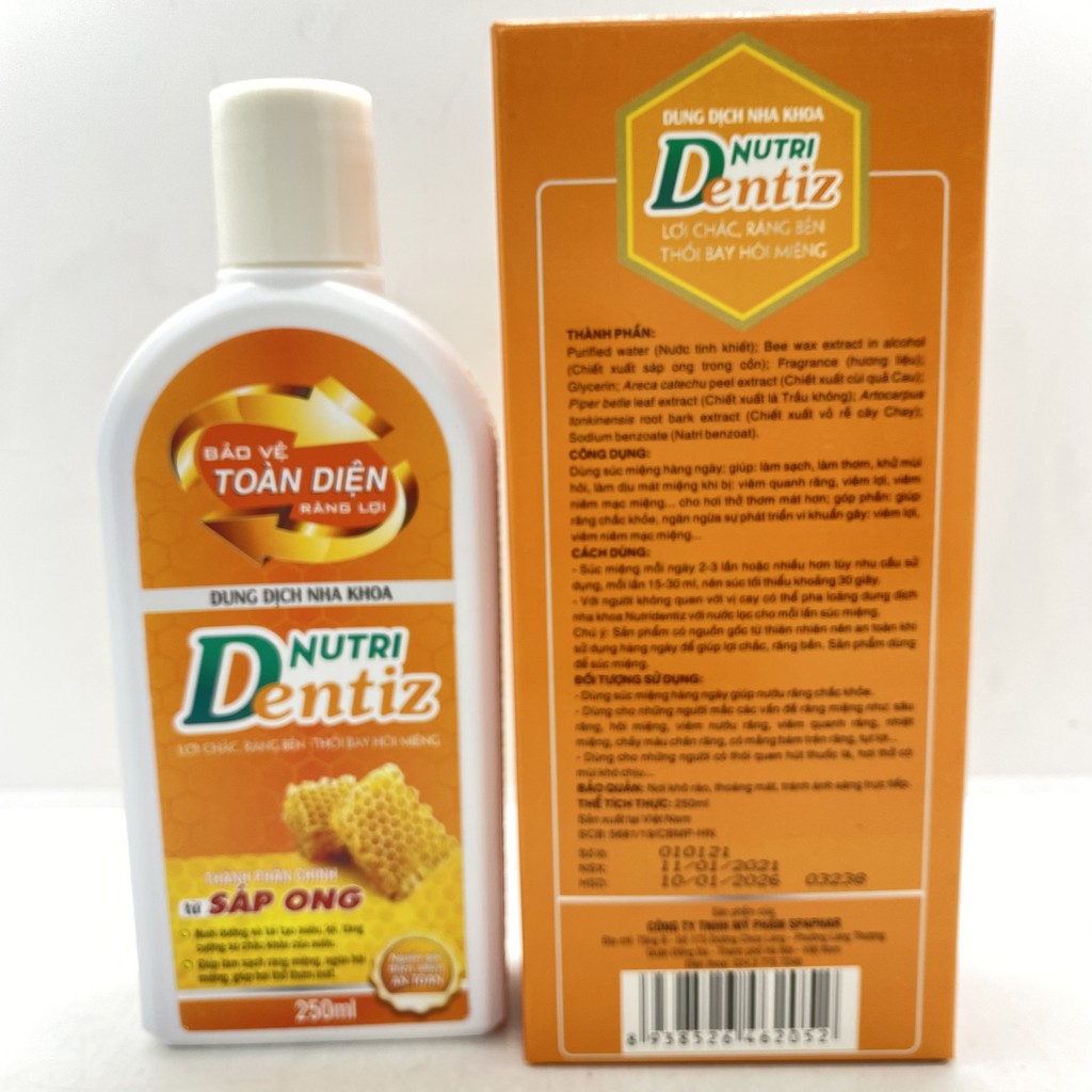 Nước súc miệng NutriDentiz chai 250ml