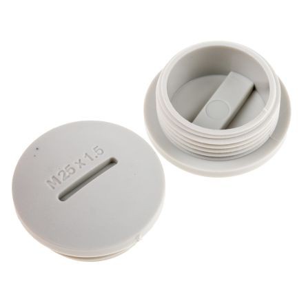Nút bít có ren ngoài bằng nhựa xám dùng để bít lỗ cho ốc xiết cáp PG7 đến PG21