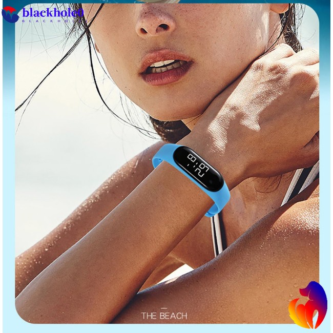 Đồng Hồ Đeo Tay Điện Tử Màn Hình Led Dây Silicone Thời Trang Cho Nam Nữ