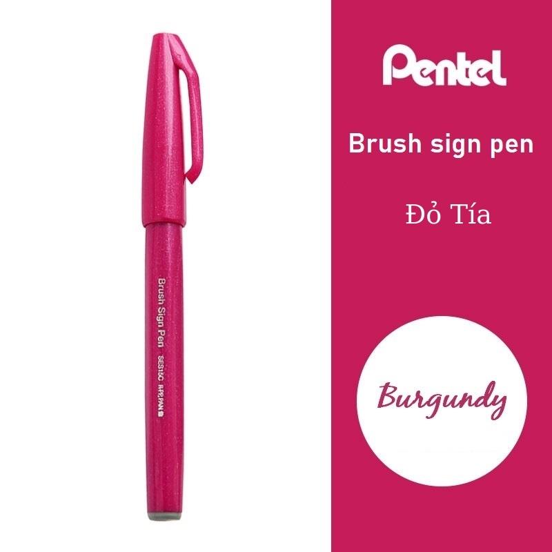 Bút viết thư pháp, bút viết calligraphy Pentel soft brush sign pen SES15C các màu pastel ( màu nhạt)