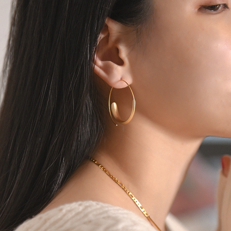 Bông Tai Hình Tròn Màu Nhám Phong Cách Hàn Quốc Cổ Điển Thời Trang Cho Nữ