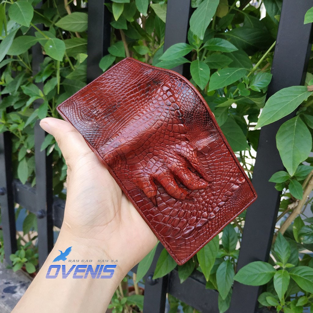 VÍ NAM NGANG NGUYÊN BÀN TAY CÁ SẤU 2 MẶT SANG CHẢNH