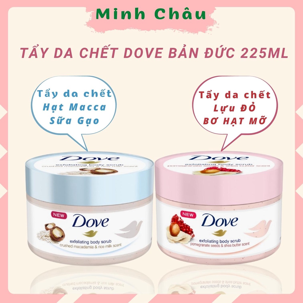 Dove Minhchaustore Tẩy Da Chết Dove Creme Dusch Peeling  225ml bản đức giúp làm sạch da chết  sần sùi nuôi dưỡng da