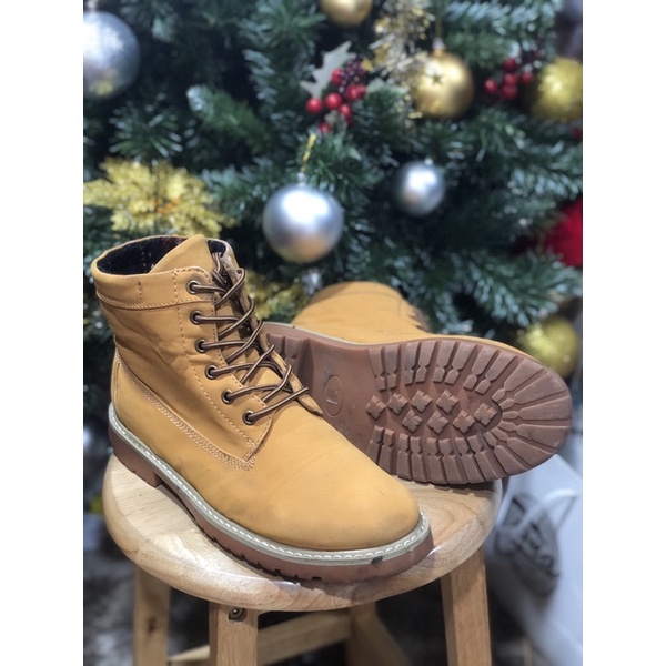 [Giày 2hand] [Size 42] [TonaShoe] Boots Mùa Đông Màu Vàng Bò Vintage