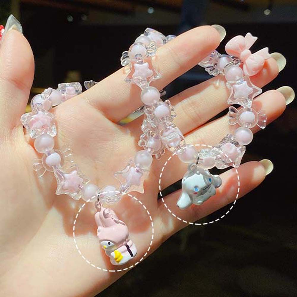 Vòng đeo tay đính hạt họa tiết hoạt hình thiết kế đáng yêu cỡ lớn cho nữ