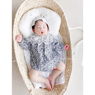 Set body hoa nhí kèm nón ren, cổ ren cho bé gái 6-16kg - thời trang hàn quốc 2021