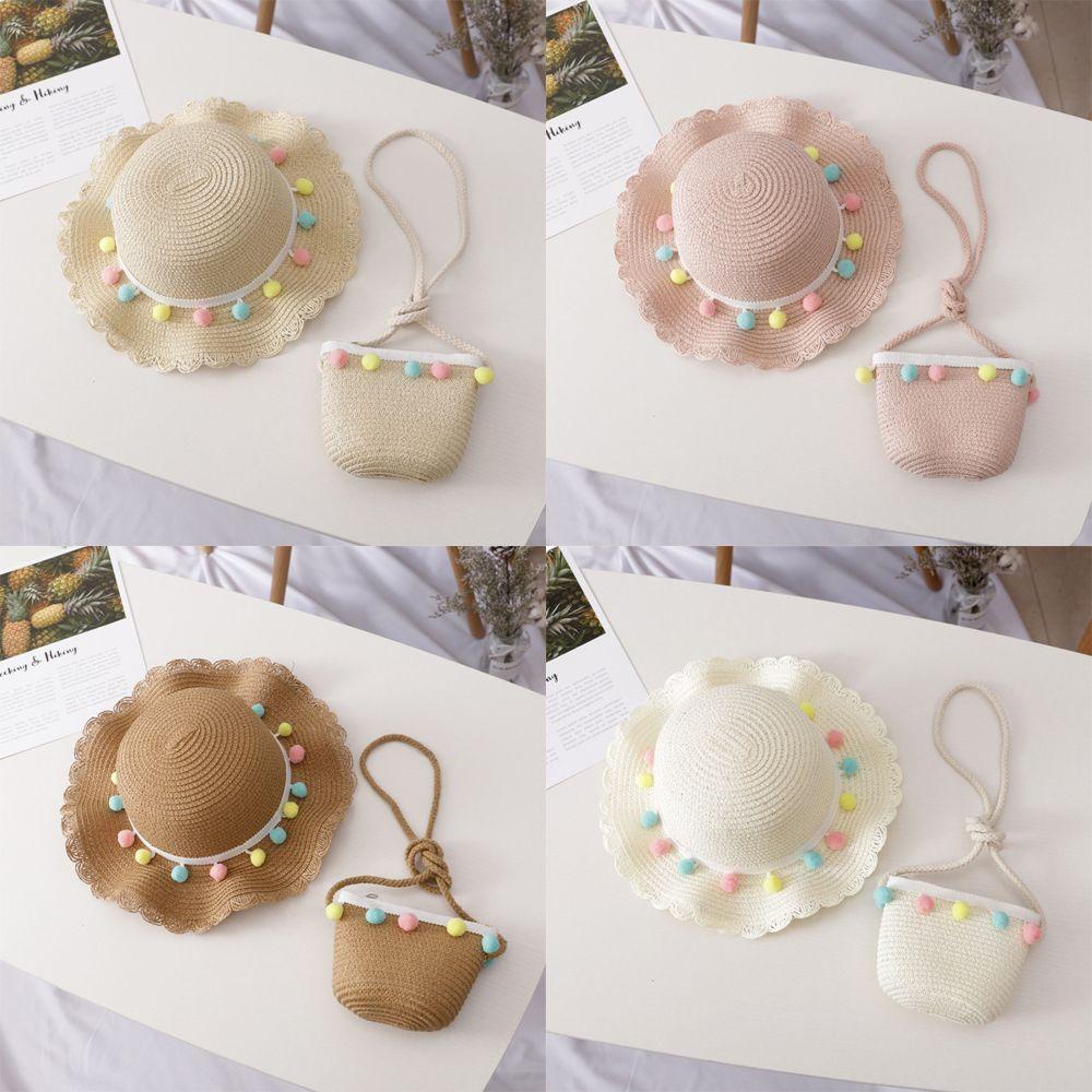 Nón Rơm Đan Chống Nắng Mùa Hè Di Động Cho Bé