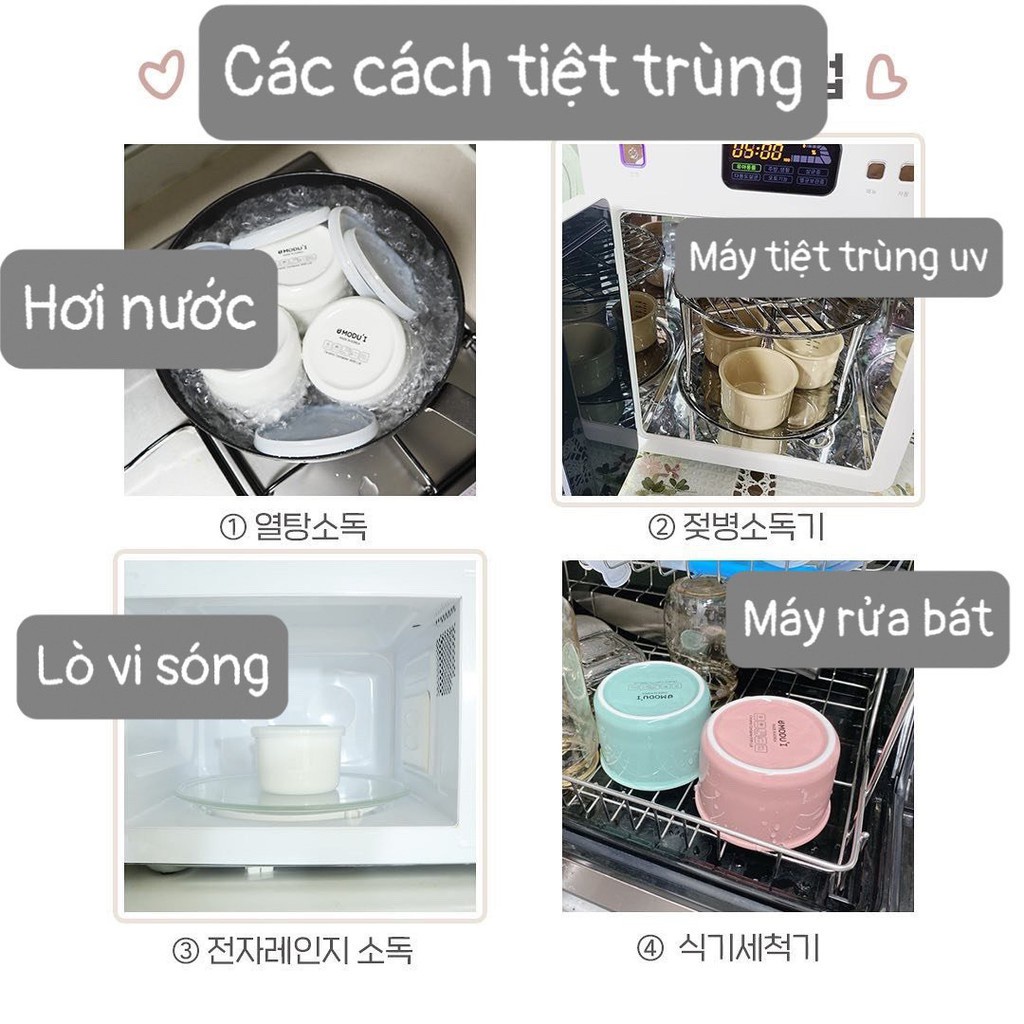 Bát ăn dặm gốm sứ cao cấp CERAMIC BOWL cho bé có nắp Silicon Modui Bluemama Hàn Quốc
