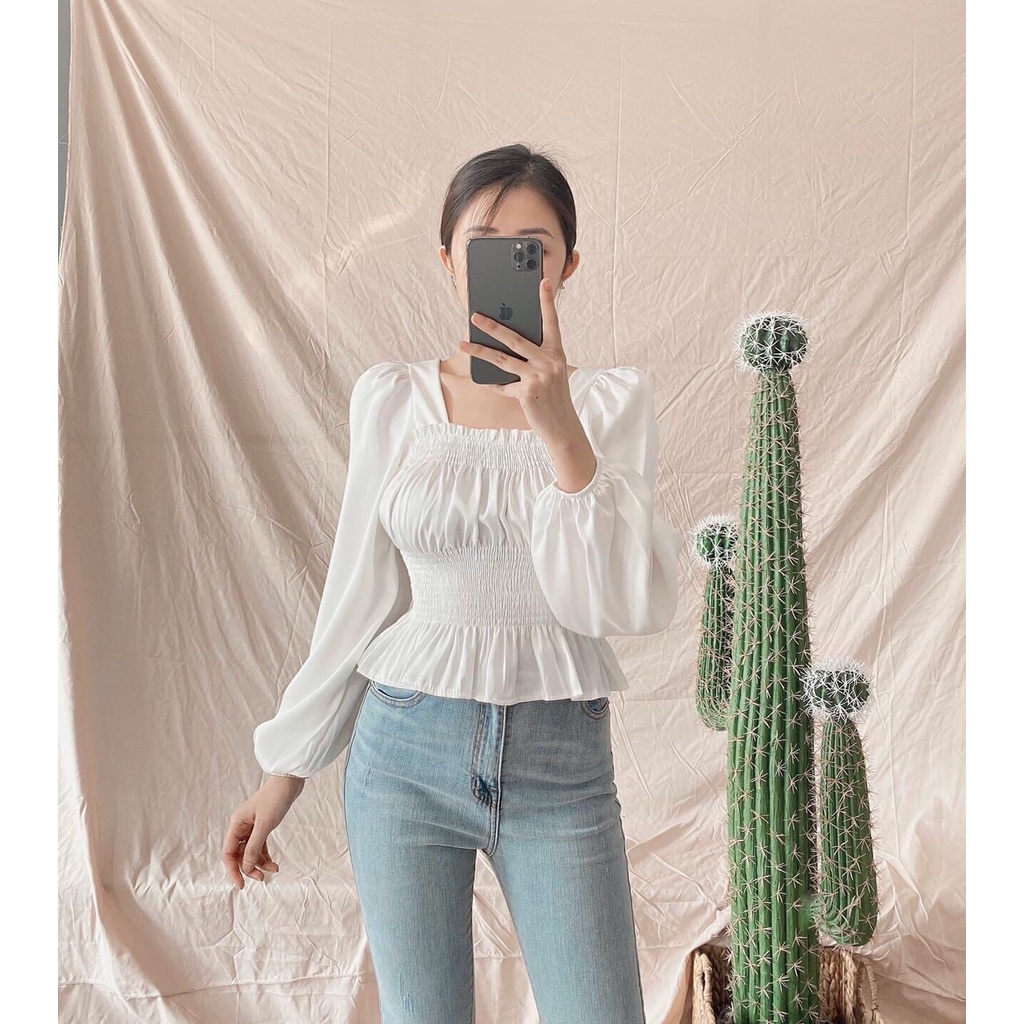 Áo Satin Tay Dài Tiểu Thư Mã T28