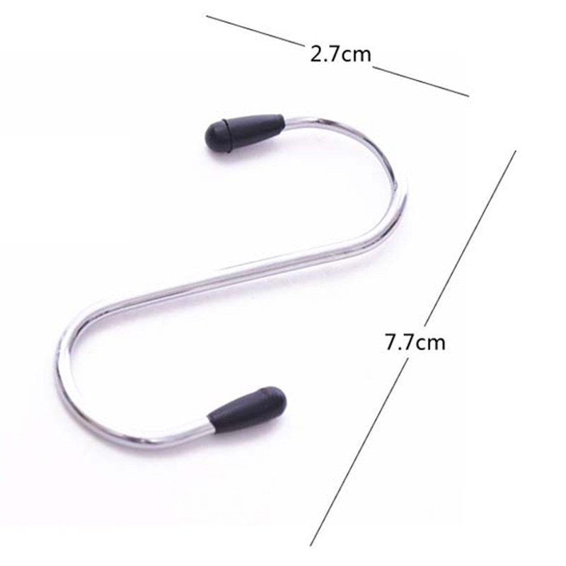 Vỉ 4 Móc Treo Đồ Hình Chữ S Thép Không Gỉ Chắc Chắn