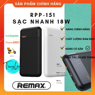 Pin sạc dự phòng Remax 10.000 mAh (Sạc Nhanh QC3.0, PD 18W) RPP-151