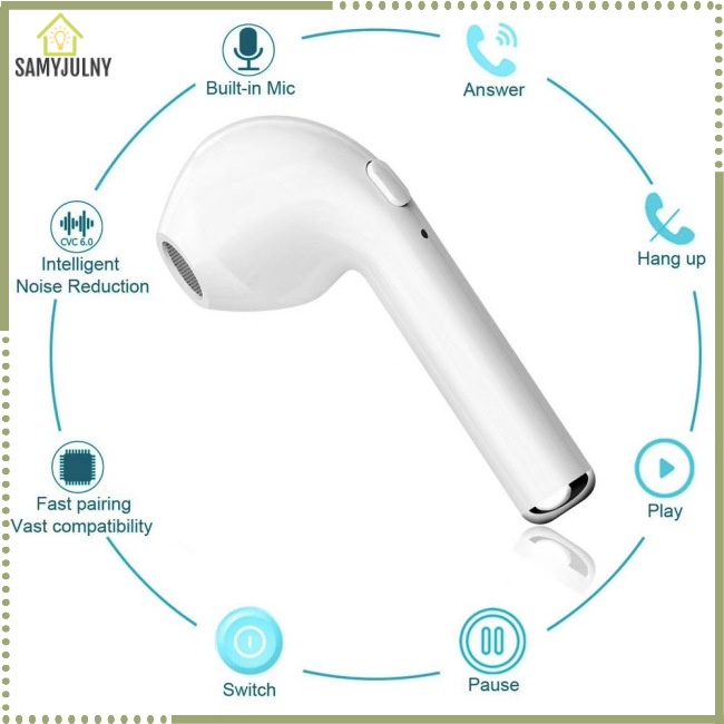 Tai Nghe Thể Thao Không Dây Famy i7 Tws Kết Nối Bluetooth 5.0 Kèm Hộp Sạc