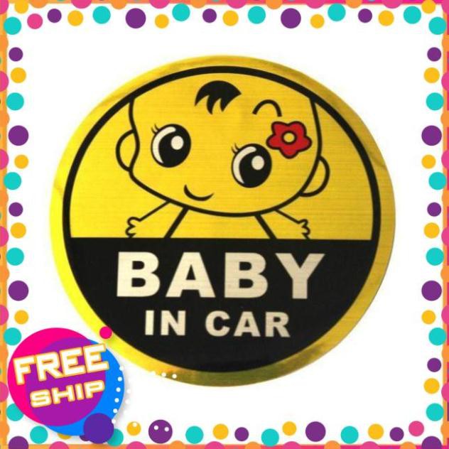 [Freeship] Tem decal baby in car dán xe hơi (có phản quang)