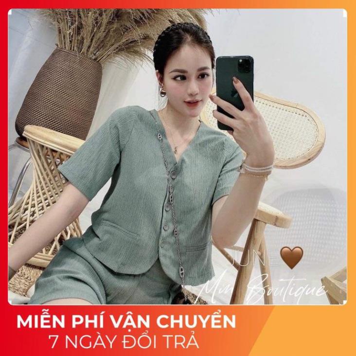 [ 𝐅𝐑𝐄𝐄 𝐒𝐇𝐈𝐏 ] SÉT BỘ ĐŨI XƯỚC CỔ V THIẾT KẾ ĐẸP LUÔN ẤY Ạ