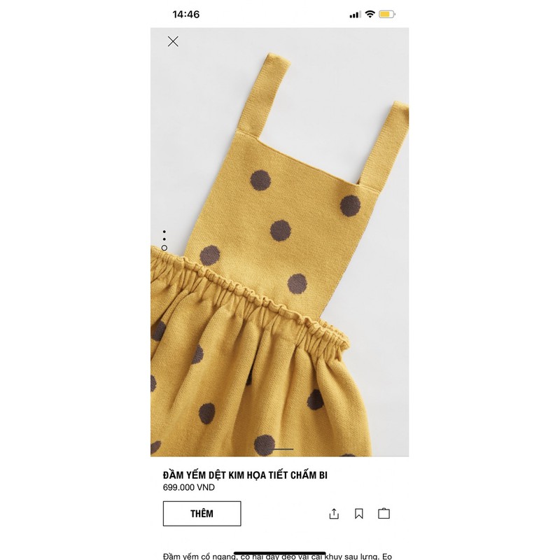 Yếm len vàng chấm bi ZARA - Rabbitshop