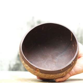 [Chuẩn xuất khẩu] Tô/Bát gáo dừa khắc hoa văn Com[ Com Pattern Coconut Bowl]