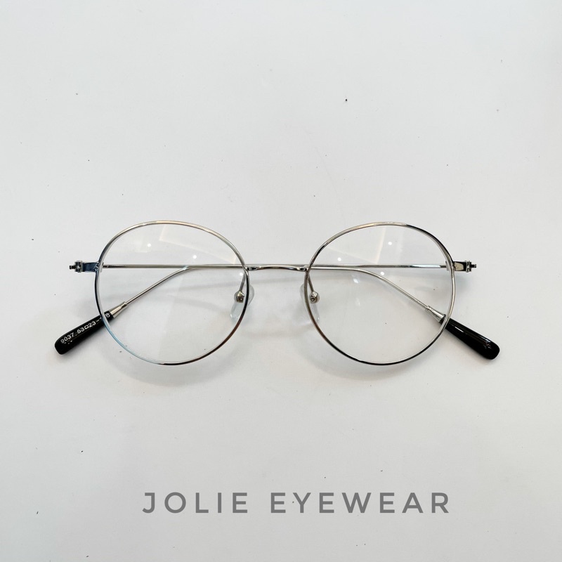 Kính gọng tròn vintage mẫu mới 1203 chống ánh sáng xanh, UV400, gọng kim loại không độ Jolie eyewear