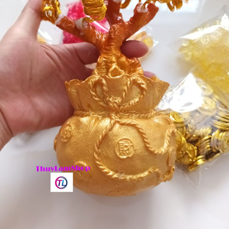 Set trọn bộ nguyên liệu làm cây cành vàng lá ngọc thu hut tài lộc teưng tết