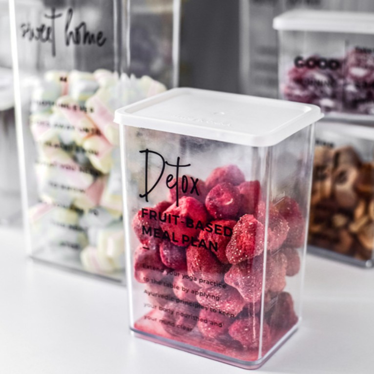 Hộp nhựa đựng thực phẩm khô có nắp đậy phong cách Bắc Âu tùy chọn kích thước