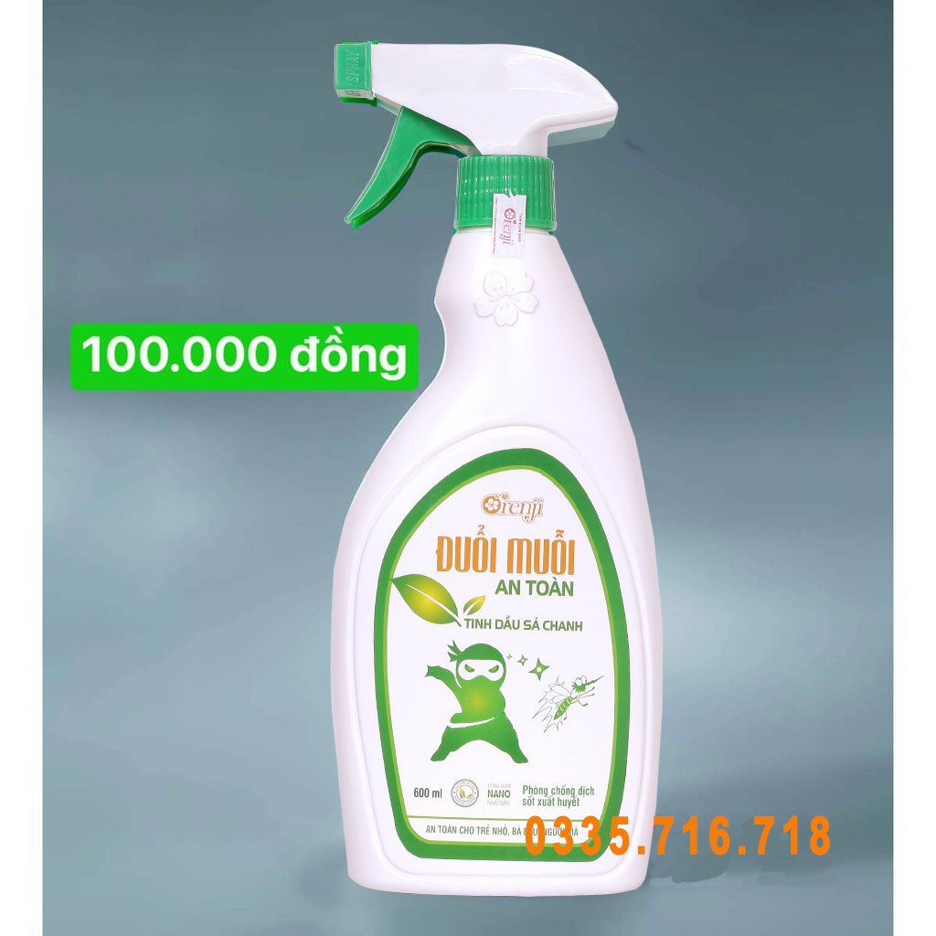 XỊT ĐUỔI MUỖI ORENJI , CÔN TRÙNG SẢ CHANH AN TOÀN CHO BÉ YÊU ORENJI 600ML - PHÒNG CHỐNG SỐT XUẤT HUYẾT