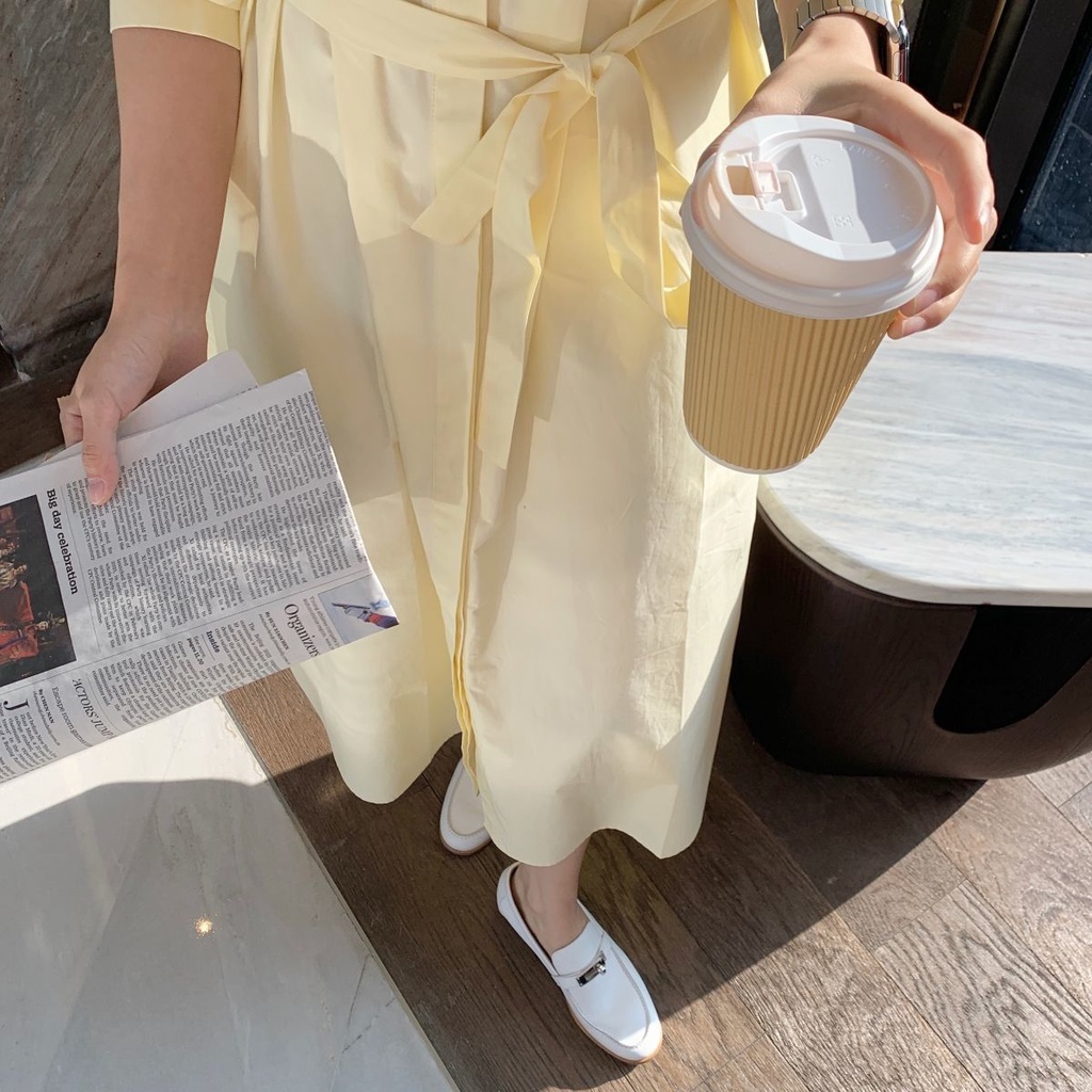 Đầm Sơ Mi Dáng Chữ A Thiết Kế Đơn Giản Thời Trang Theo Phong Cách Hàn Quốc