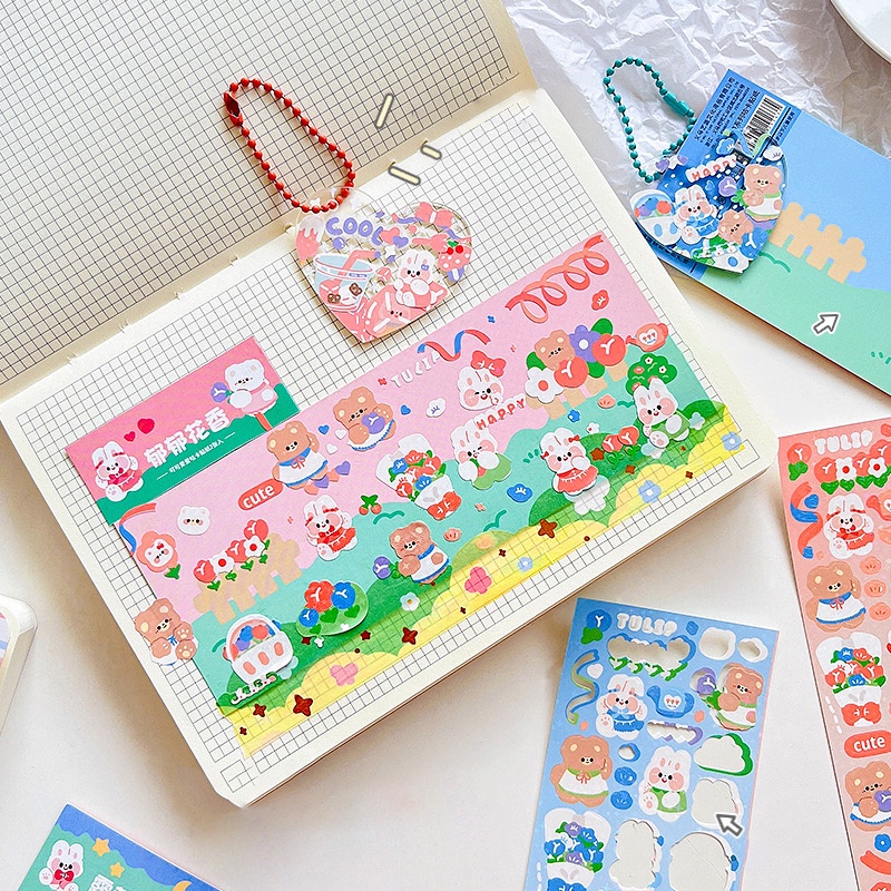 Bộ 2 Tấm Sticker Dán Trang Trí Họa Tiết Hoạt Hình Đáng Yêu