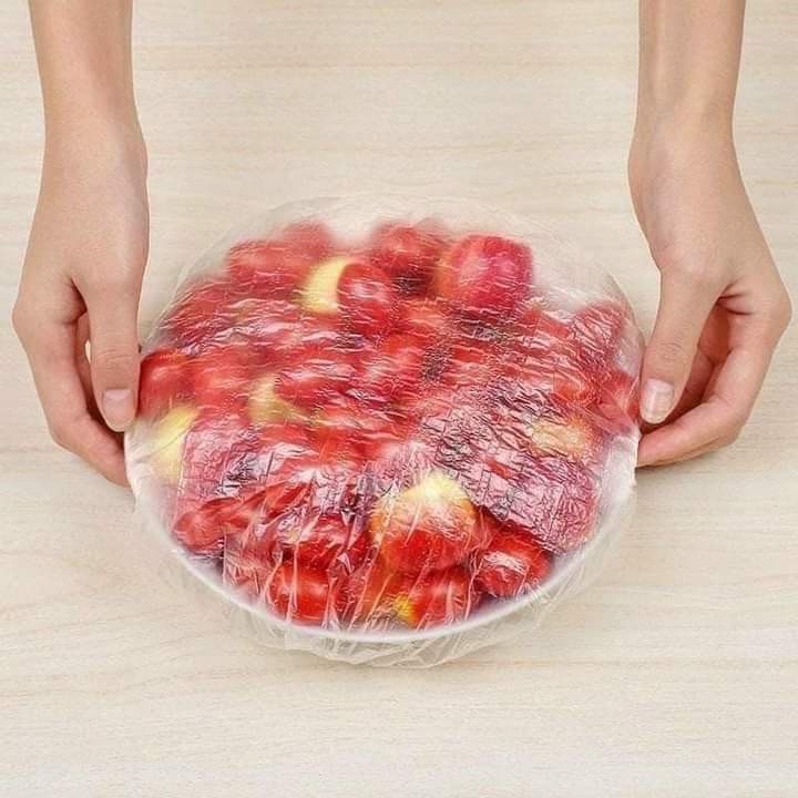 Combo 100 màng bọc thực phẩm có chun co dãn tái sử dụng được màng bọc chống bụi chống côn trùng chống mùi khi bảo quản