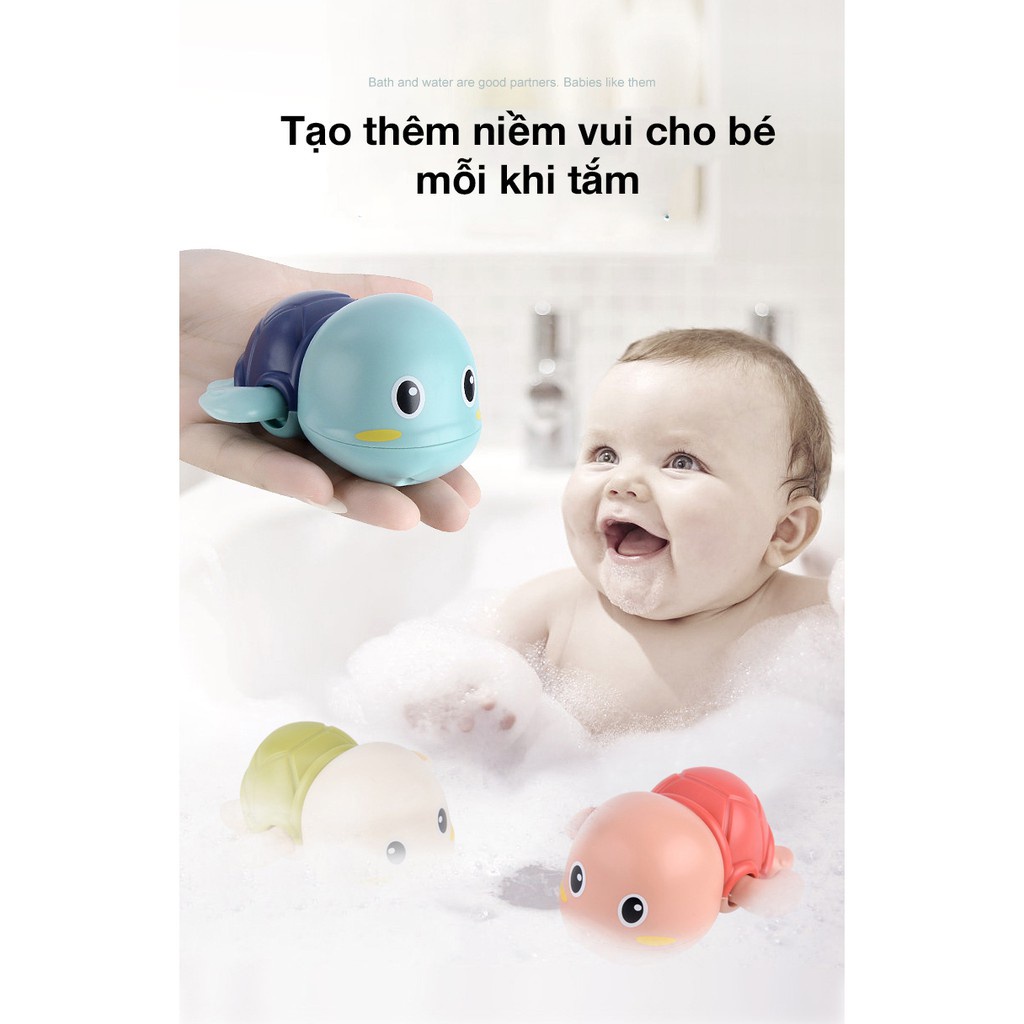 Đồ Chơi Nhà Tắm - Rùa Bơi Vặn Cót - Đồ chơi Dưới Nước thả bồn tắm Cho Bé Thích Thú Vận Động Khỏe mạnh