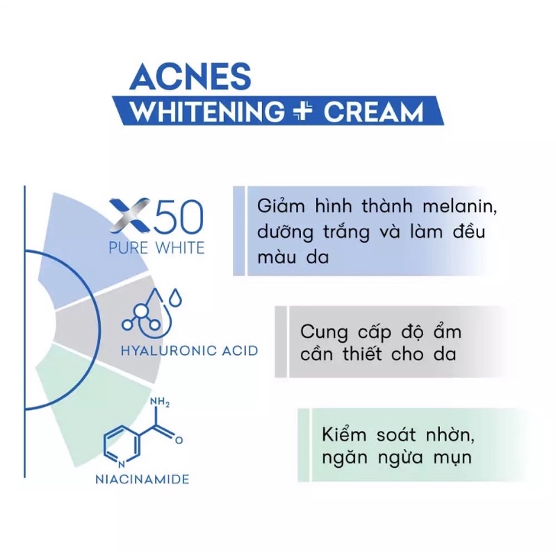 Acnes Pure White Cream - Kem dưỡng trắng 50g (Bao bì mới)