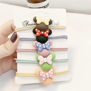 Cột tóc phụ kiện mickey dễ thương phong cách Hàn Quốc