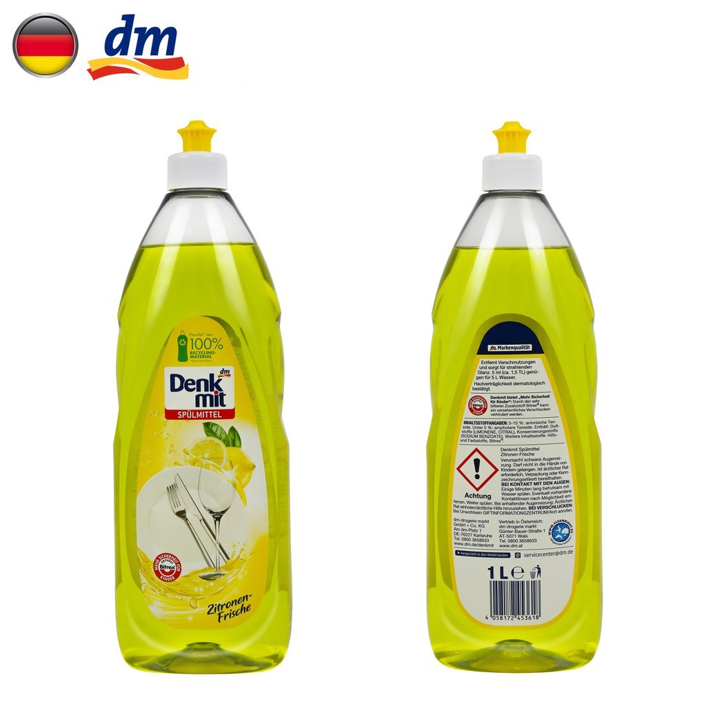 Nước Rửa Chén Bát Denkmit Hương Chanh Tươi Dung Tích 1000ml - Nhập Đức Chính Hãng
