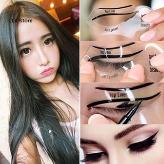 [Hàng mới về] Bộ 2 Bảng Khuôn Nhựa Trong Suốt Hỗ Trợ Kẻ Viền Mắt 2 Kiểu Dáng