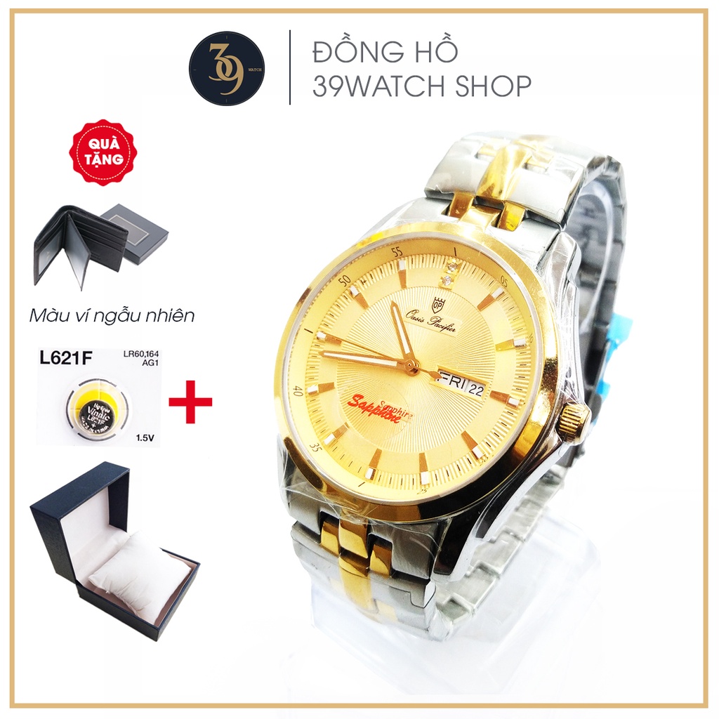 Đồng hồ Olym Pianus nam, OP 06, dây inox đặc, mặt kính Saphire, bảo hành 2 năm