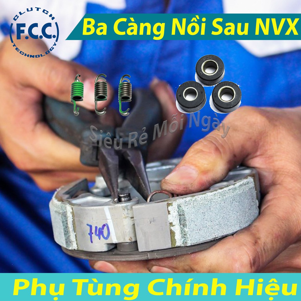 Combo Bố ba càng, cao su, lò xo ba càng  FCC Yamaha NVX 125, 155cc