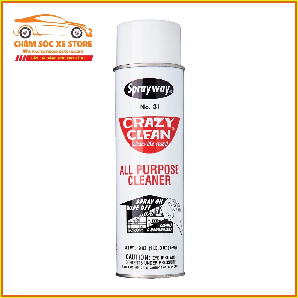 Chai Xịt Tẩy Đa Năng Sprayway Crazy Clean All Purpose Cleaner (031) 539g chamsocxestore