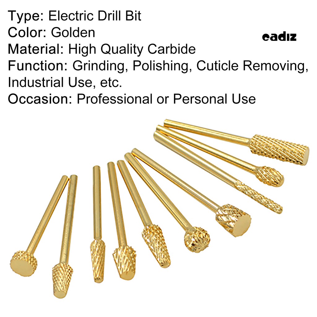 [Hàng mới về] Đầu Mài Móng Mạ Vàng CZ Làm Móng Chuyên Dụng