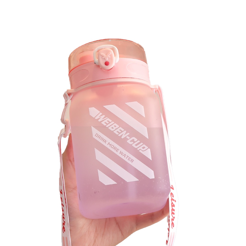Bình nước vuông 1200ml màu sắc năng động