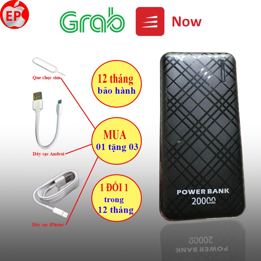 Sạc dự phòng 10000mAh - 20000mAh chính hãng bảo hành 12 tháng [1 ĐỔI 1] [MUA 1 TẶNG 3]