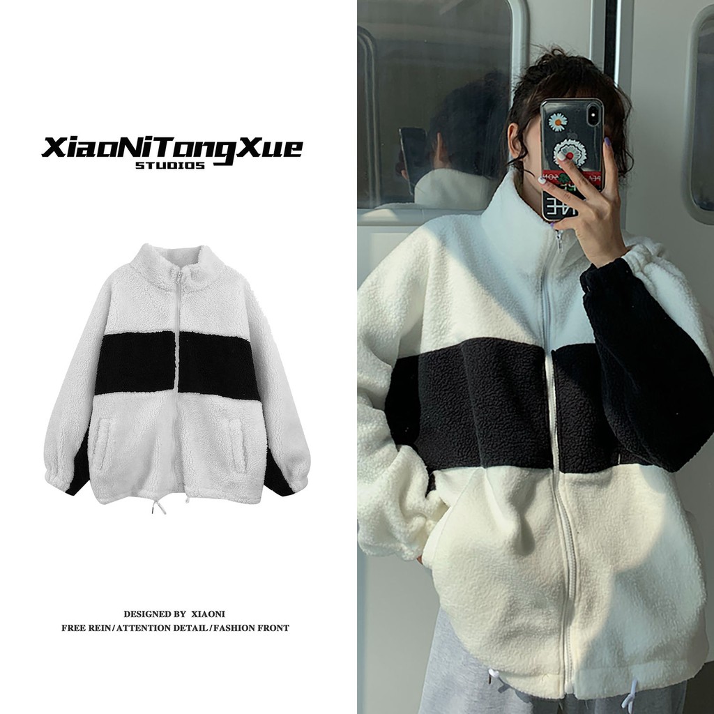 Áo Khoác Lông Cừu Dày Dáng Rộng Phong Cách Harajuku Thời Trang Mới Cho Nữ | BigBuy360 - bigbuy360.vn