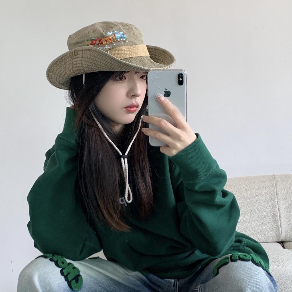 Nón denim MU GUA ZHI PIN (MG STUDIO) thời trang trẻ trung với 3 màu tùy chọn