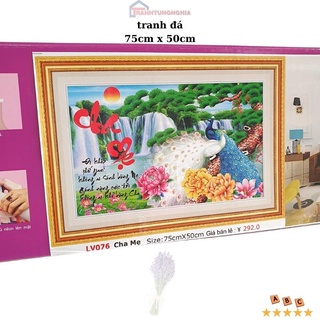 Tranh đính đá cha mẹ LV076 (75cm x 50cm)
