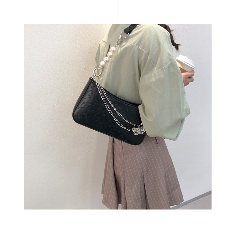 Túi xách nữ túi kẹp nách da kèm phụ kiện dây xích cánh bướm 1999store_official