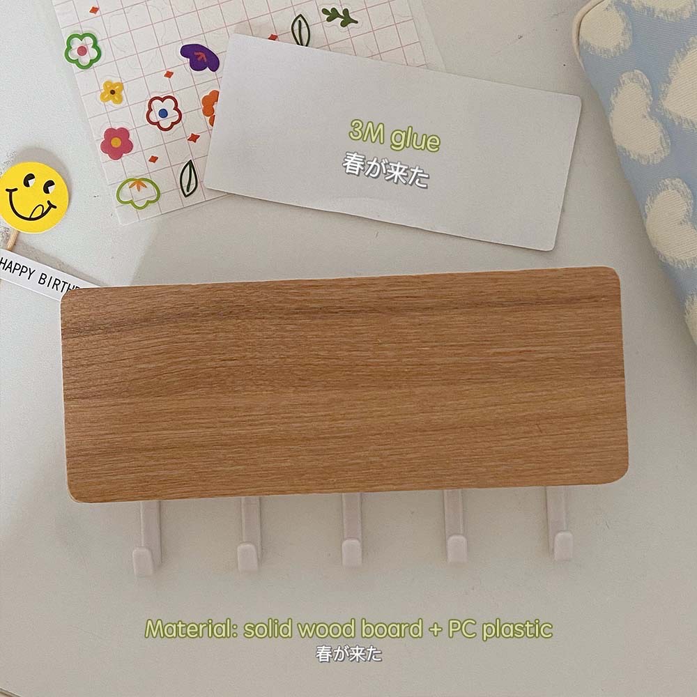 Kệ gỗ gắn tường có móc treo đồ đa năng tiện dụng