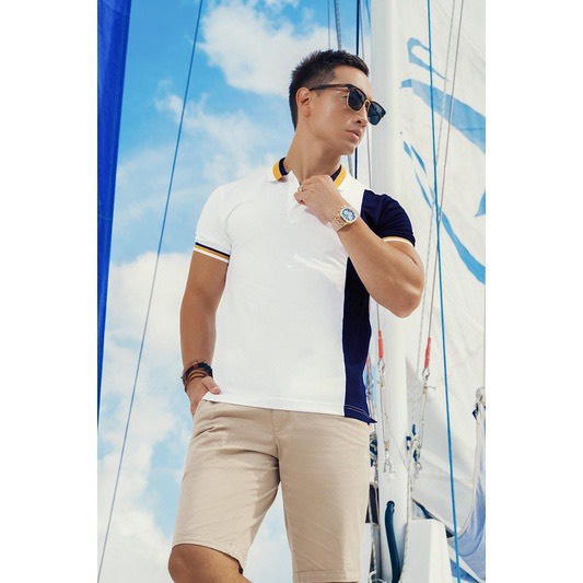 (Free ship) Mẫu Mới Áo Phông | Hàng Mới Ra Kho Áo POLO Nam Phối Trắng Đen Cực Xịn Xò UP HHP Fashion