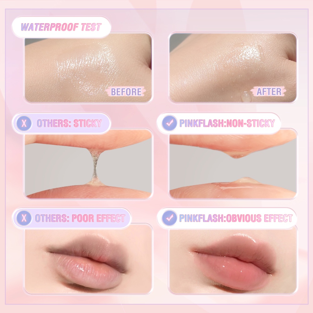 Set 2 Son Dưỡng Môi Cấp Ẩm Chống Nếp Nhăn Không Thấm Nước PINKFLASH