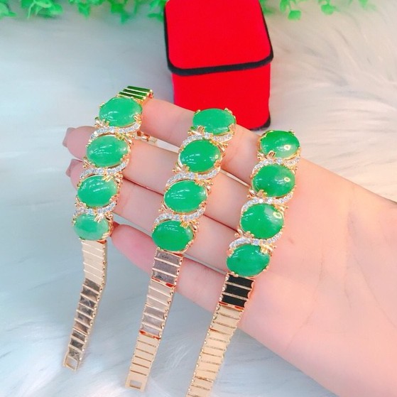 Vòng tay nữ, lắc tay nữ màu xanh thạch bền màu H20