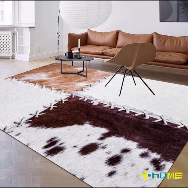 Thảm lót sàn giả da bò thấm hút nước chống trượt trang trí nhà cửa