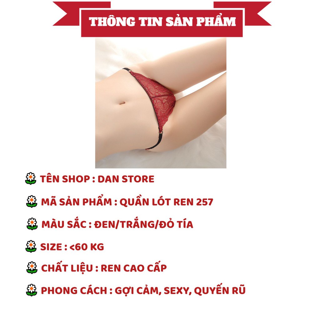 Quần Lót Nữ - Quần Lót Ren một mảnh cao cấp - Thiết kế ren phối hoa viền bèo đai 1 mảnh gợi cảm sexy DAN STORE mẫu 257